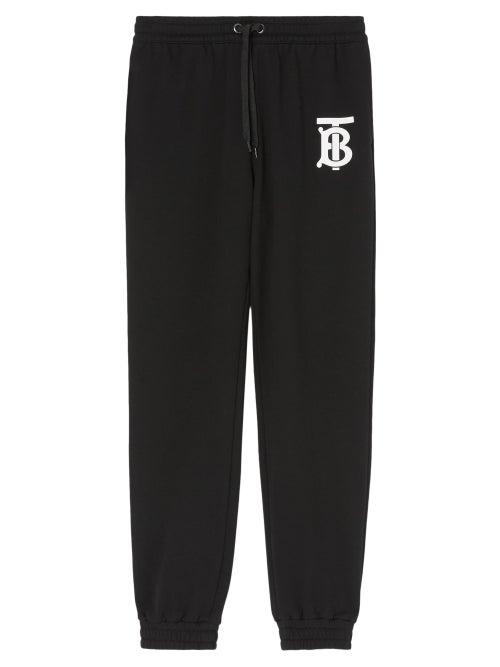 Mens Rtw Burberry - Tb-print Jersey Track Pants - Mens - Black