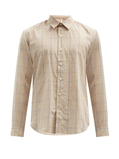 Matchesfashion.com Sunflower - Dan Check Cotton-blend Shirt - Mens - Beige