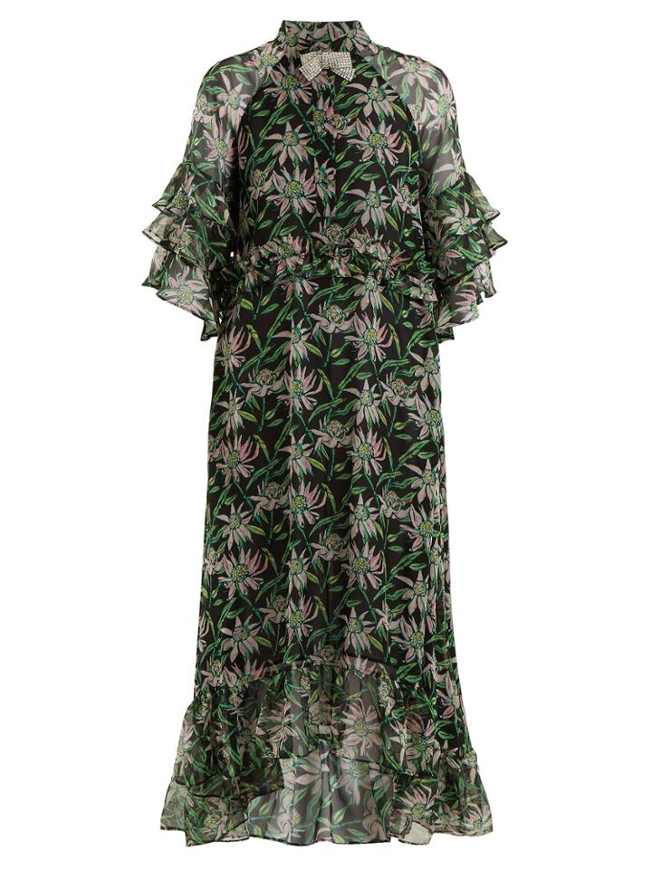 Dodo Bar Or Rossano Ruffle-trimmed Floral-print Dress