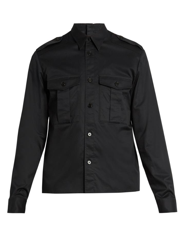 Maison Margiela Point-collar Back-button Cotton Shirt
