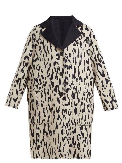 Matchesfashion.com Max Mara Studio - Turku Coat - Womens - Cream Navy