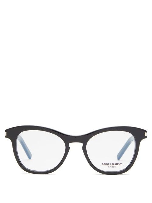 Ladies Accessories Saint Laurent - Round Acetate Glasses - Womens - Black