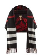 Matchesfashion.com Burberry - St Helen Checked Wool And Cashmere Scarf - Womens - Black