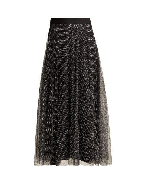 Matchesfashion.com Christopher Kane - High Rise Metallic Tulle Skirt - Womens - Black Silver