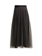 Matchesfashion.com Christopher Kane - High Rise Metallic Tulle Skirt - Womens - Black Silver