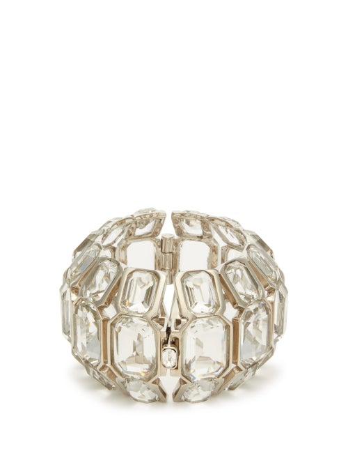 Matchesfashion.com Alexander Mcqueen - Crystal Embellished Cuff - Womens - Crystal