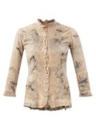 Matchesfashion.com Mimi Prober - Megan Embroidered Botanical-dyed Cotton Blouse - Womens - White Multi
