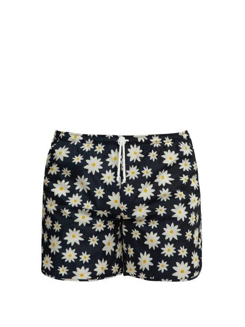 Matchesfashion.com Holiday Boileau - Daisy Print Swim Shorts - Mens - Navy Multi