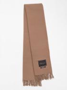 Balenciaga - Logo-patch Tasselled Wool Scarf - Womens - Beige