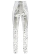 Dolce & Gabbana - Metallic Laminated-jersey Leggings - Womens - Silver