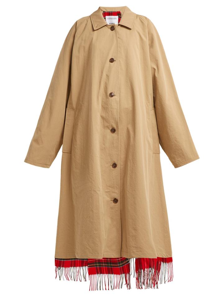 Vetements Reversible Check Scarf Trench Coat