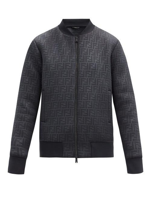 Matchesfashion.com Fendi - Ff-embossed Bomber Jacket - Mens - Black