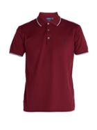 Matchesfashion.com Polo Ralph Lauren - Stripe Trimmed Cotton Piqu Polo Shirt - Mens - Burgundy