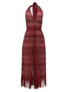 Matchesfashion.com Missoni Mare - Halterneck Metallic Crochet-knit Jumpsuit - Womens - Burgundy