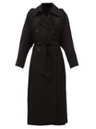 Matchesfashion.com Petar Petrov - Mina Double-breasted Belted Trench Coat - Womens - Black