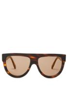 Matchesfashion.com Celine Eyewear - Shadow Flat-top D-frame Acetate Sunglasses - Womens - Tortoiseshell
