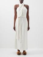 Raey - Cross-front Silk-blend Halter Dress - Womens - Cream