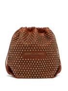 Matchesfashion.com Saint Laurent - Studded Leather Bucket Bag - Womens - Tan Multi