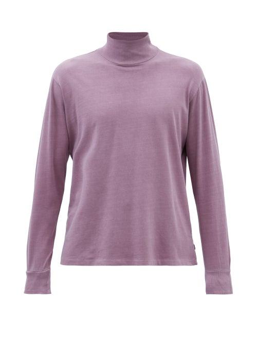 Lady White Co. - Roll-neck Cotton-jersey T-shirt - Mens - Pink