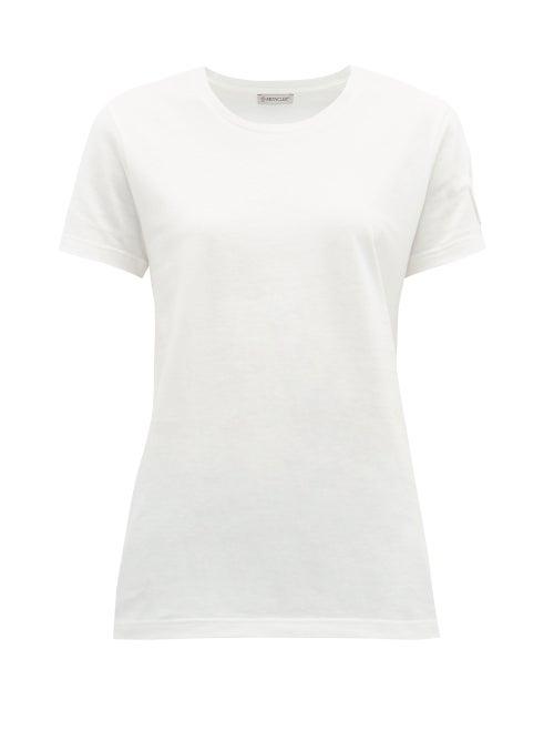 Matchesfashion.com Moncler - Logo Appliqu Cotton T Shirt - Womens - White