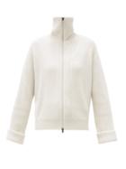 Matchesfashion.com Brunello Cucinelli - Zipped Ribbed Cashmere Cardigan - Womens - Ivory