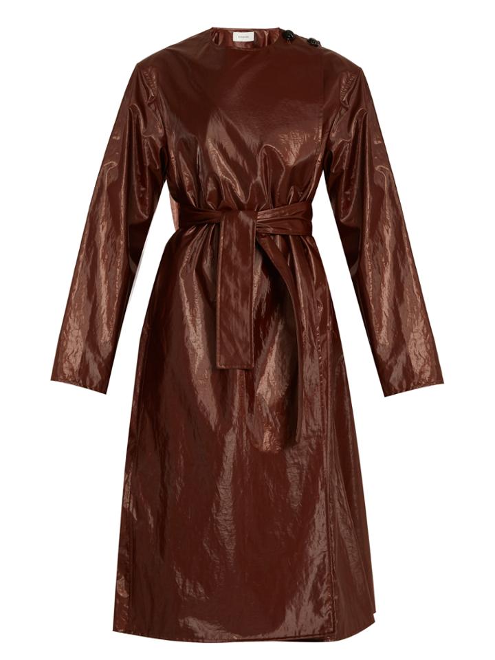 Lemaire Tie-waist Coated Cotton-blend Coat