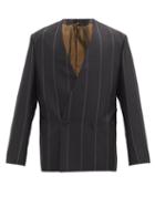 Matchesfashion.com Fearofgodzegna - Pinstriped Double-breasted Wool Jacket - Mens - Black