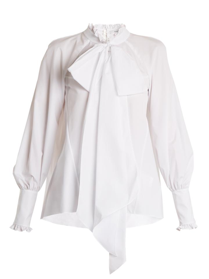 Erdem Isabelle Ruffle-trimmed Cotton-poplin Blouse