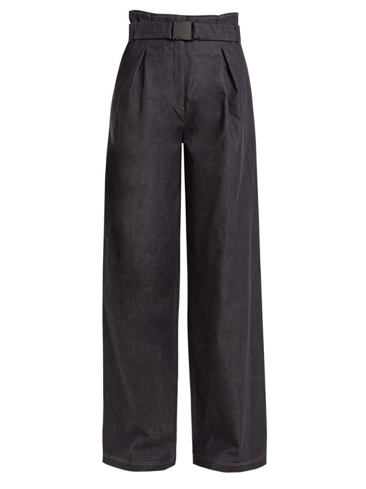 No. 21 High-rise Wide-leg Cotton-blend Trousers