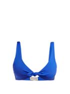 Matchesfashion.com Mara Hoffman - Rio Tie Front Bikini Top - Womens - Blue