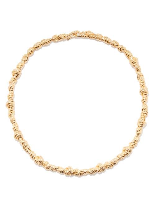 Bottega Veneta - Twisted Gold-plated Sterling-silver Necklace - Womens - Gold