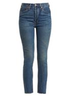 Matchesfashion.com Re/done Originals - High Rise Raw Hem Cropped Jeans - Womens - Denim