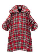 Matchesfashion.com Halpern - Oversized Hooded Fringed-tweed Opera Coat - Womens - Red