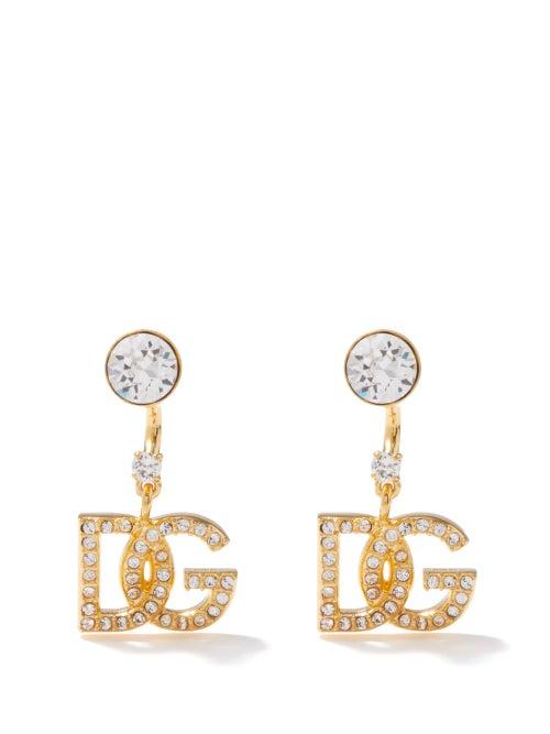 Dolce & Gabbana - D & G Crystal-embellished Clip Earrings - Womens - Crystal