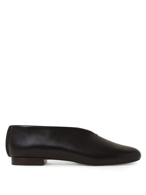 Matchesfashion.com Lemaire - High-cut Leather Flats - Womens - Black