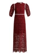 Matchesfashion.com Zimmermann - Jaya Wave Cotton Dress - Womens - Burgundy