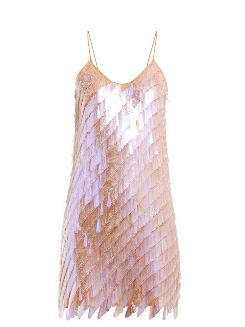 Matchesfashion.com Ashish - Teardrop Sequinned Mini Dress - Womens - Beige
