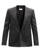 Matchesfashion.com Saint Laurent - Single-breasted Speckled-dupion Suit Jacket - Mens - Black