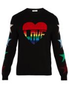 Matchesfashion.com Valentino - Love Intarsia Wool And Cashmere Blend Sweater - Mens - Black