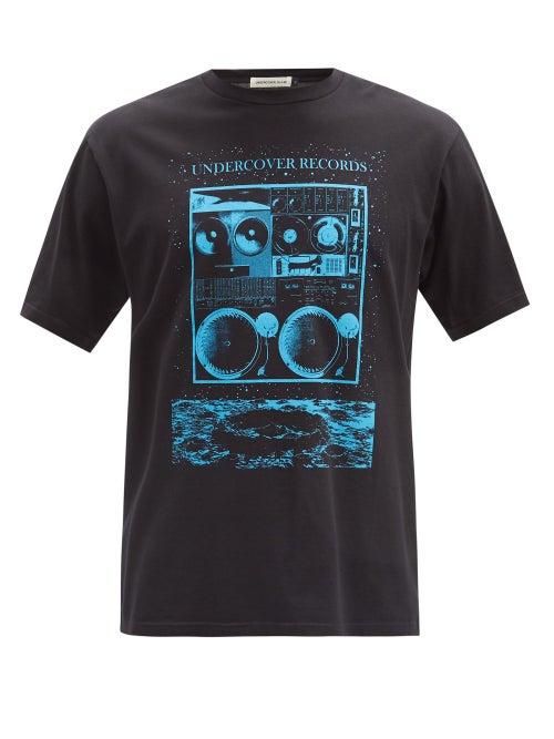 Matchesfashion.com Undercover - Records-print Cotton-jersey T-shirt - Mens - Black