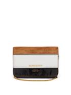 Matchesfashion.com Burberry - Crocodile-effect Leather And Suede Cardholder - Womens - Tan White