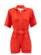 Matchesfashion.com Giuliva Heritage Collection - The Sienna Cotton-terry Playsuit - Womens - Red