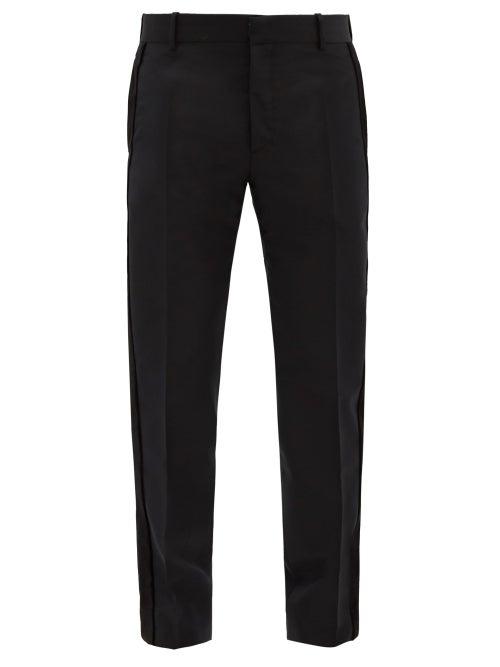 Matchesfashion.com Alexander Mcqueen - Tailored Wool-blend Tuxedo Trousers - Mens - Black
