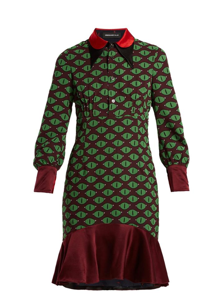 Undercover Eye-print Reversible Silk Dress