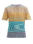 Matchesfashion.com Missoni - Gradient Space-dye Striped Cotton T-shirt - Mens - Blue Multi