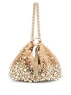 Matchesfashion.com Jimmy Choo - Callie Faux Pearl Embellished Suede Clutch - Womens - Nude Multi