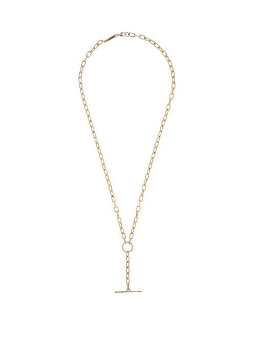 Matchesfashion.com Zo Chicco - T-bar Toggle Diamond & 14kt Gold Necklace - Womens - Gold