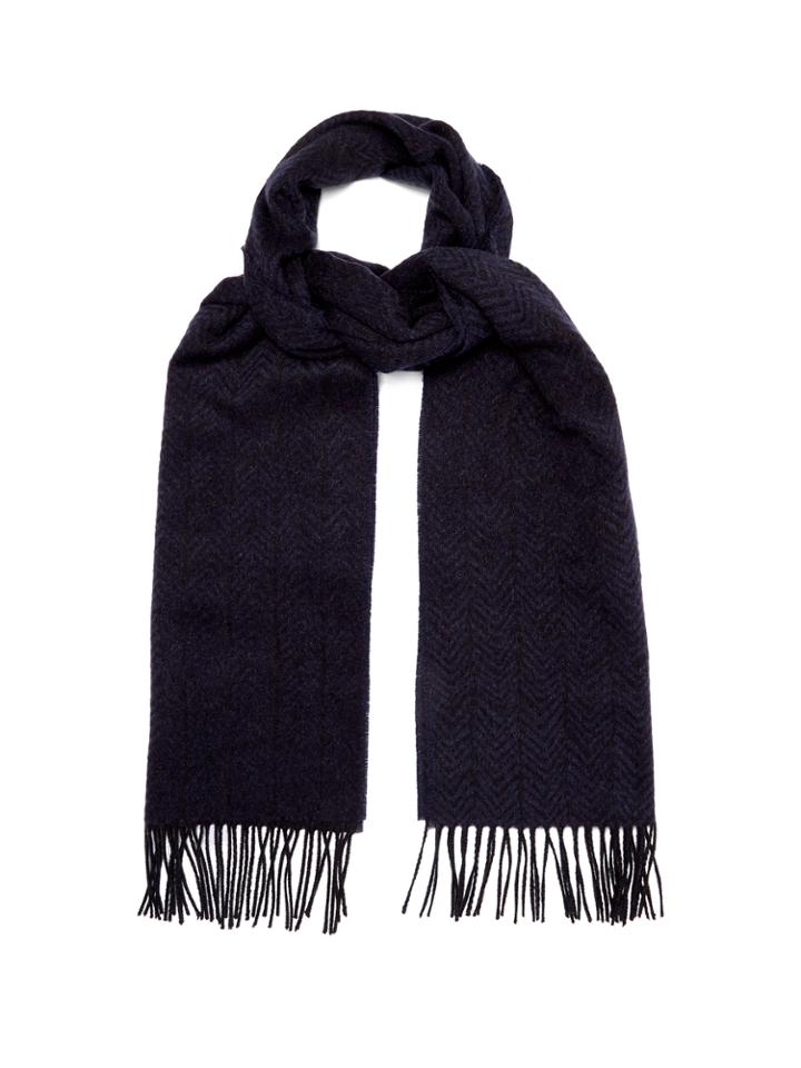 Ermenegildo Zegna Herringbone-woven Silk Scarf