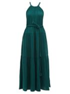 Matchesfashion.com Apiece Apart - Escondido Braided Trim Cotton Maxi Dress - Womens - Dark Green
