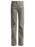 Matchesfashion.com Off-white - Striped High Rise Straight Leg Jeans - Womens - Blue Stripe